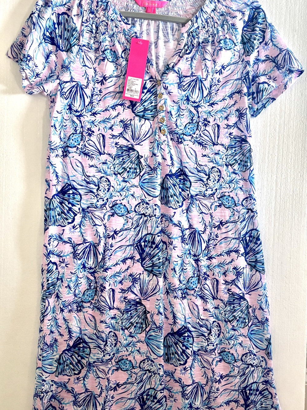 Lilly Pulitzer Essie Short Sleeve Dress - Small, NWT, "A Little Jelly Shell"